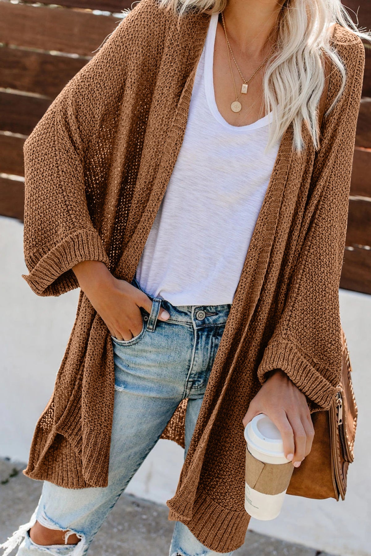 Brown Knit Cardigan