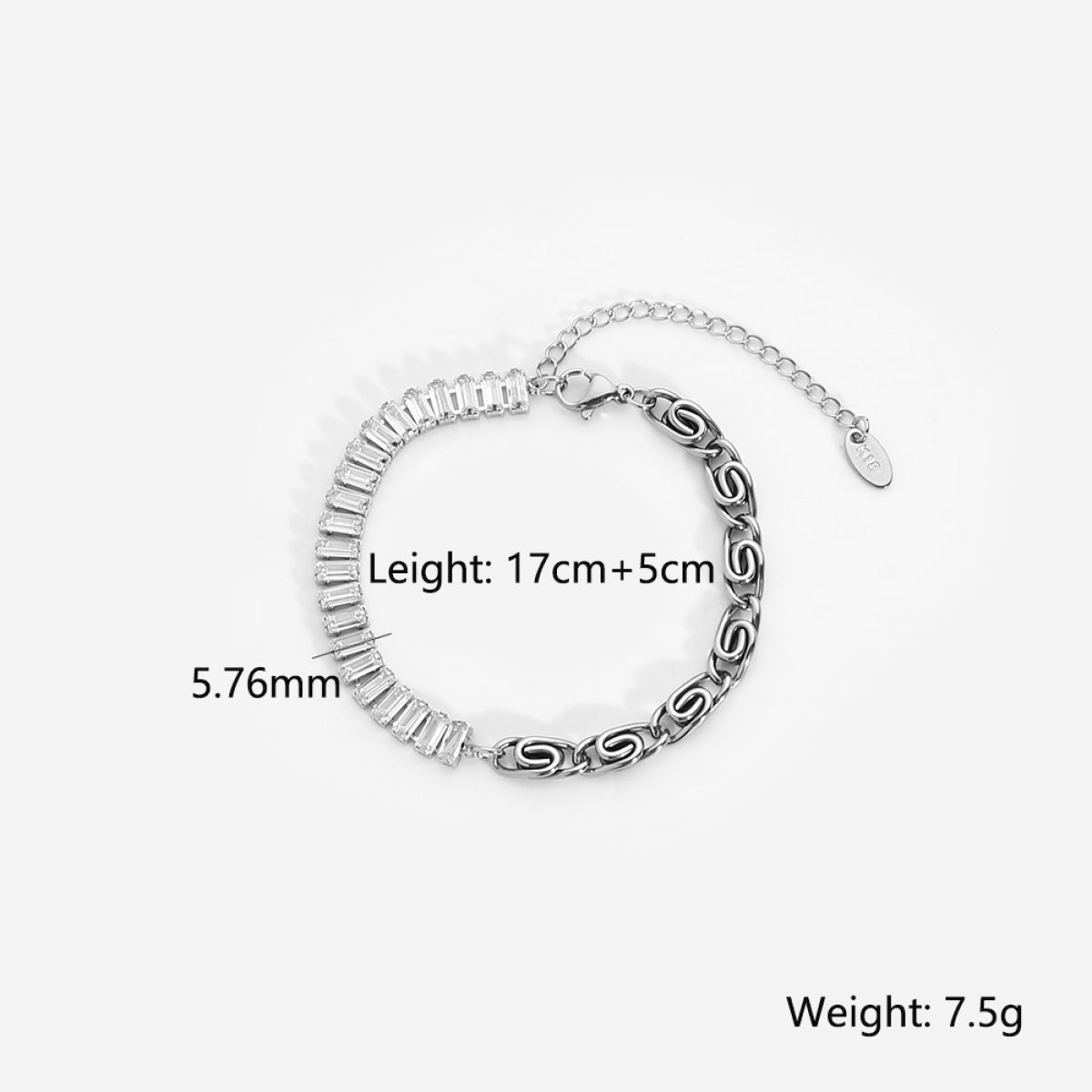 Zirconia Chain Splicing Bracelet