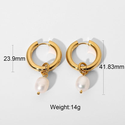 Freshwater Pearl Hoop Earrings