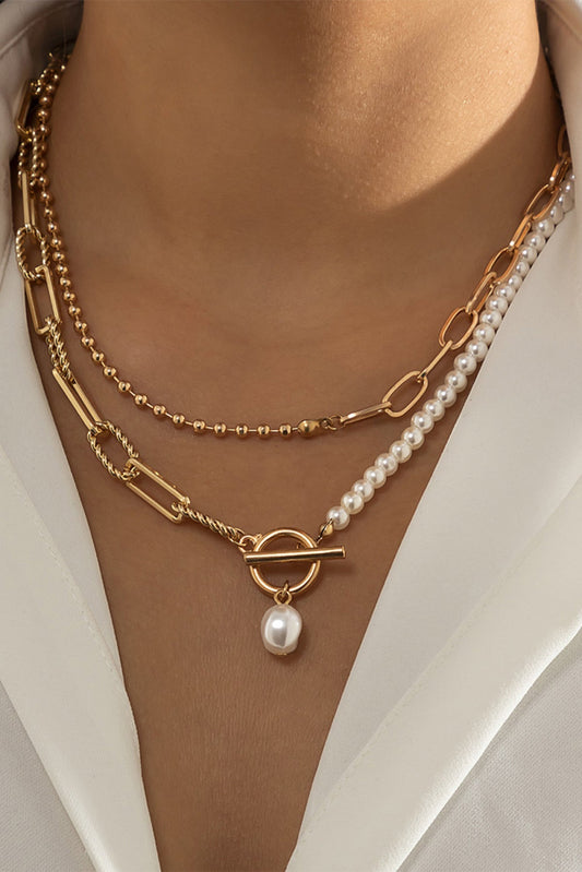 Pearl Beaded Vintage Chain Necklace