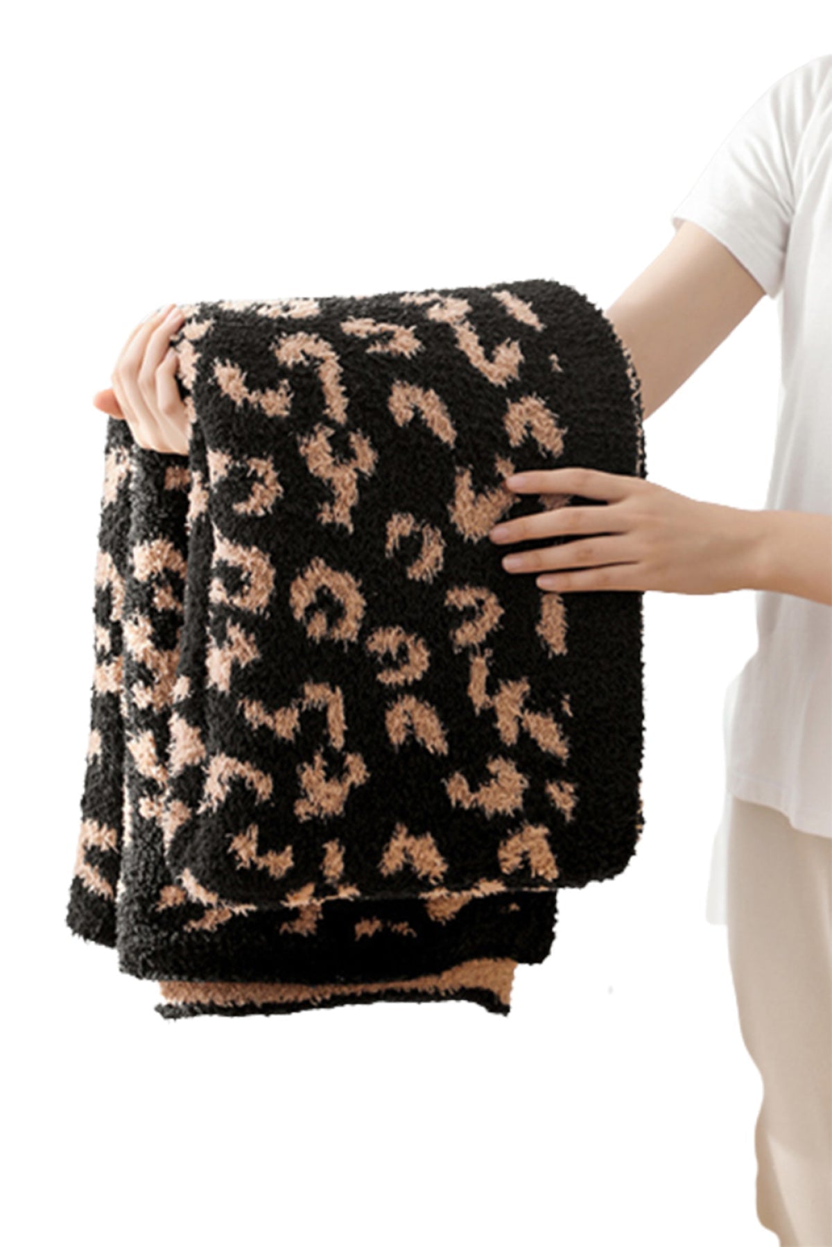 Leopard Grain Knitting Blanket 127*152CM