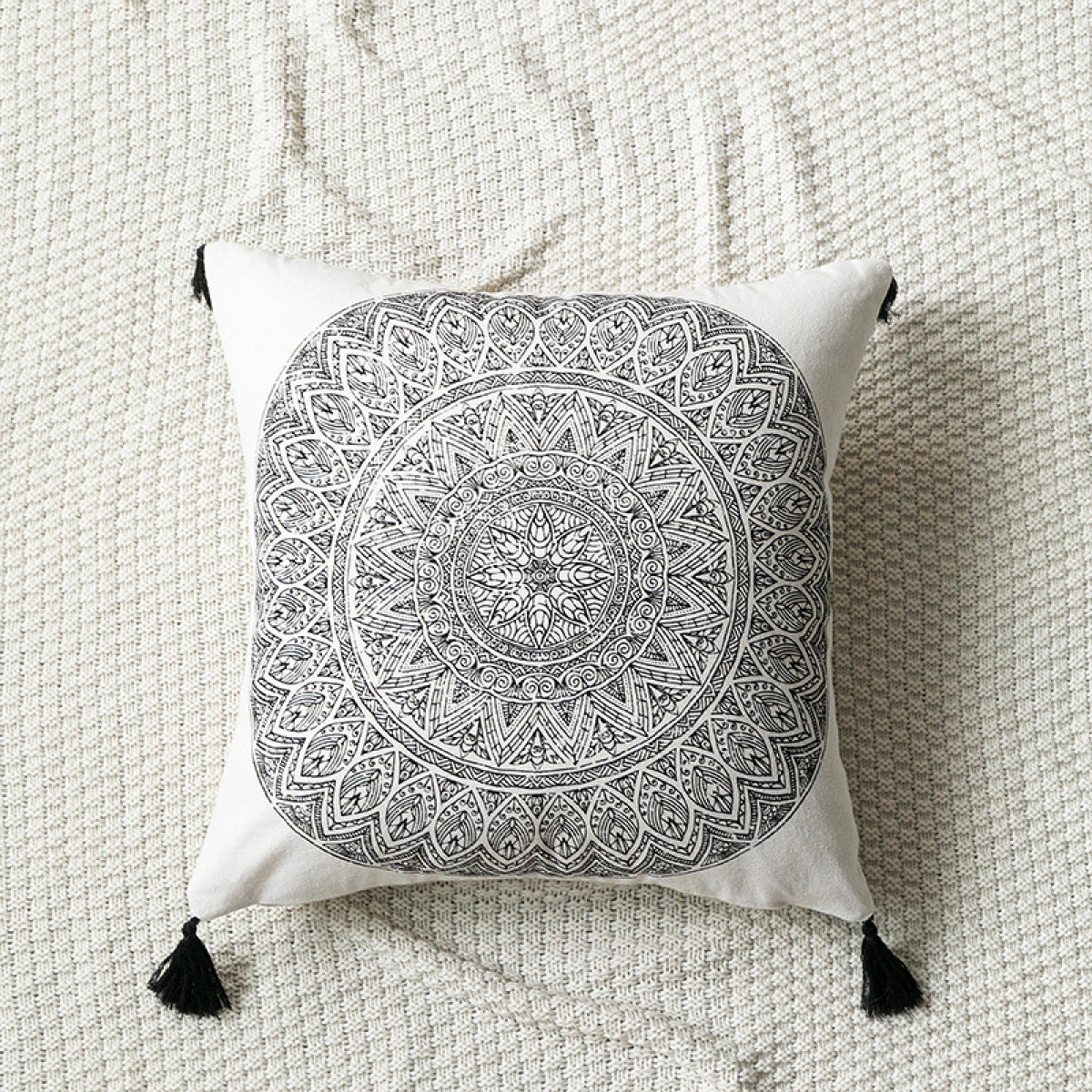 Geometric Cotton Tassel Cushion Pillowcase without Filler