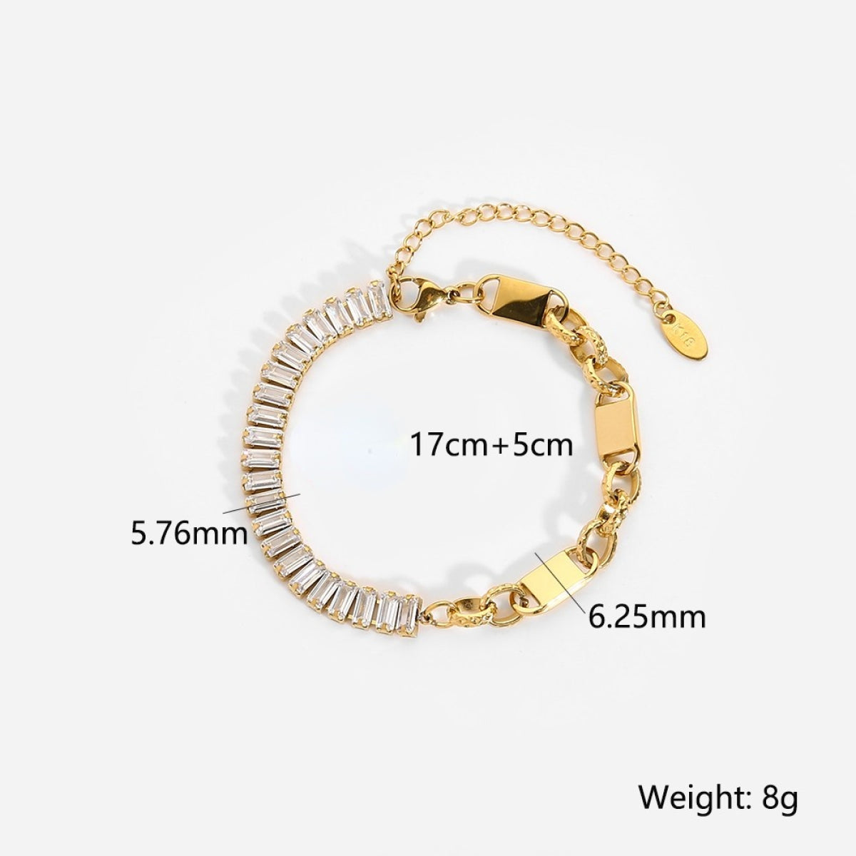 Bling Zircon Chain Splicing Lock Bracelet