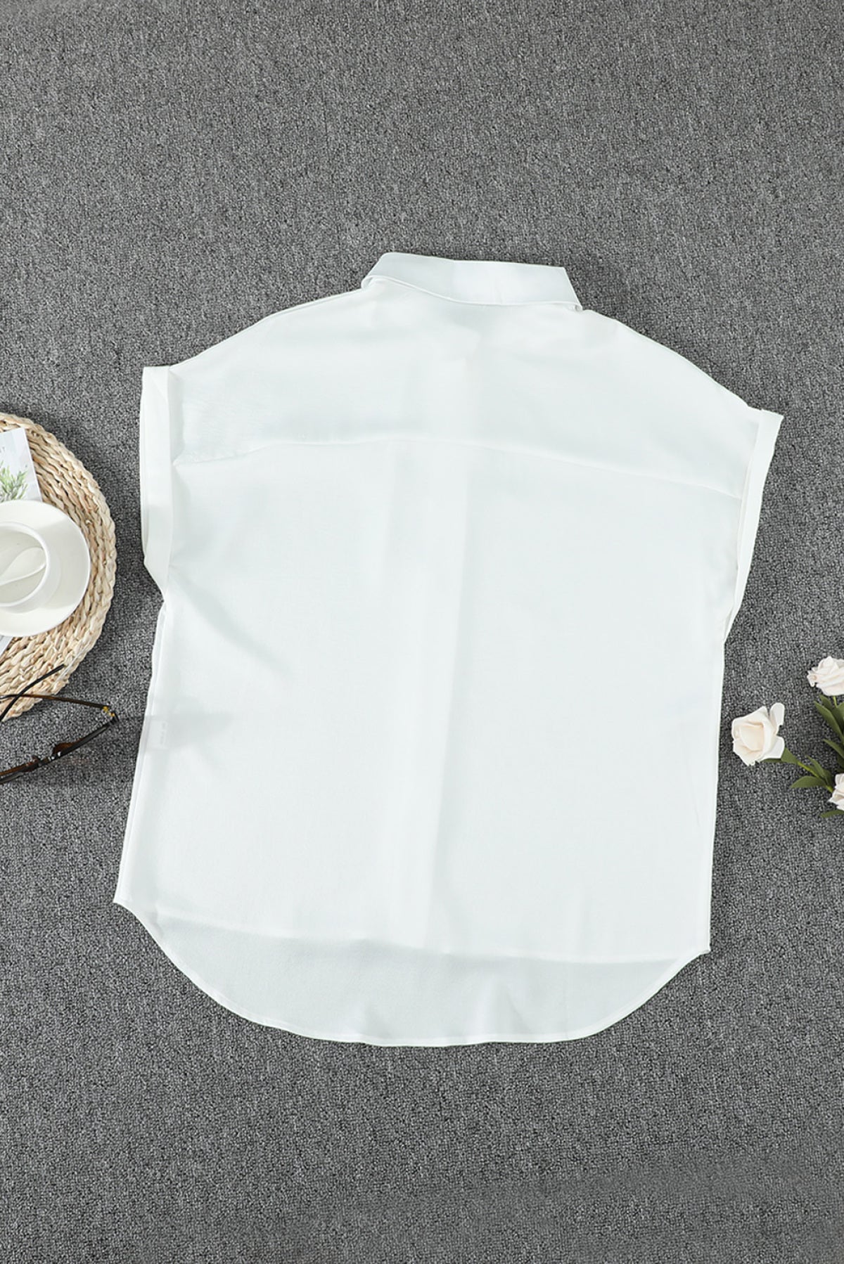 Collared Button Short Sleeves Shirt