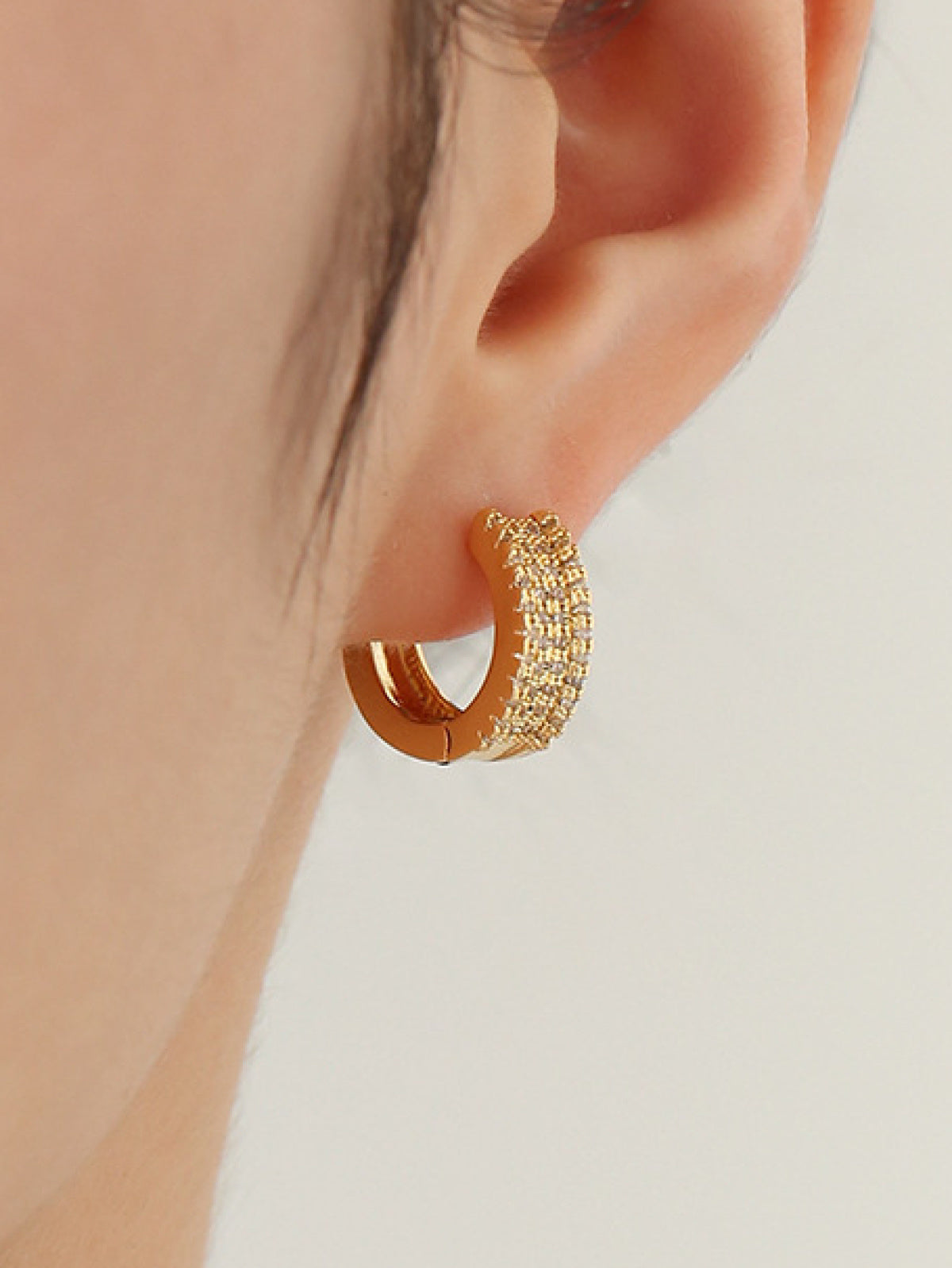 Geometric Zircon Micro Ear Buckles