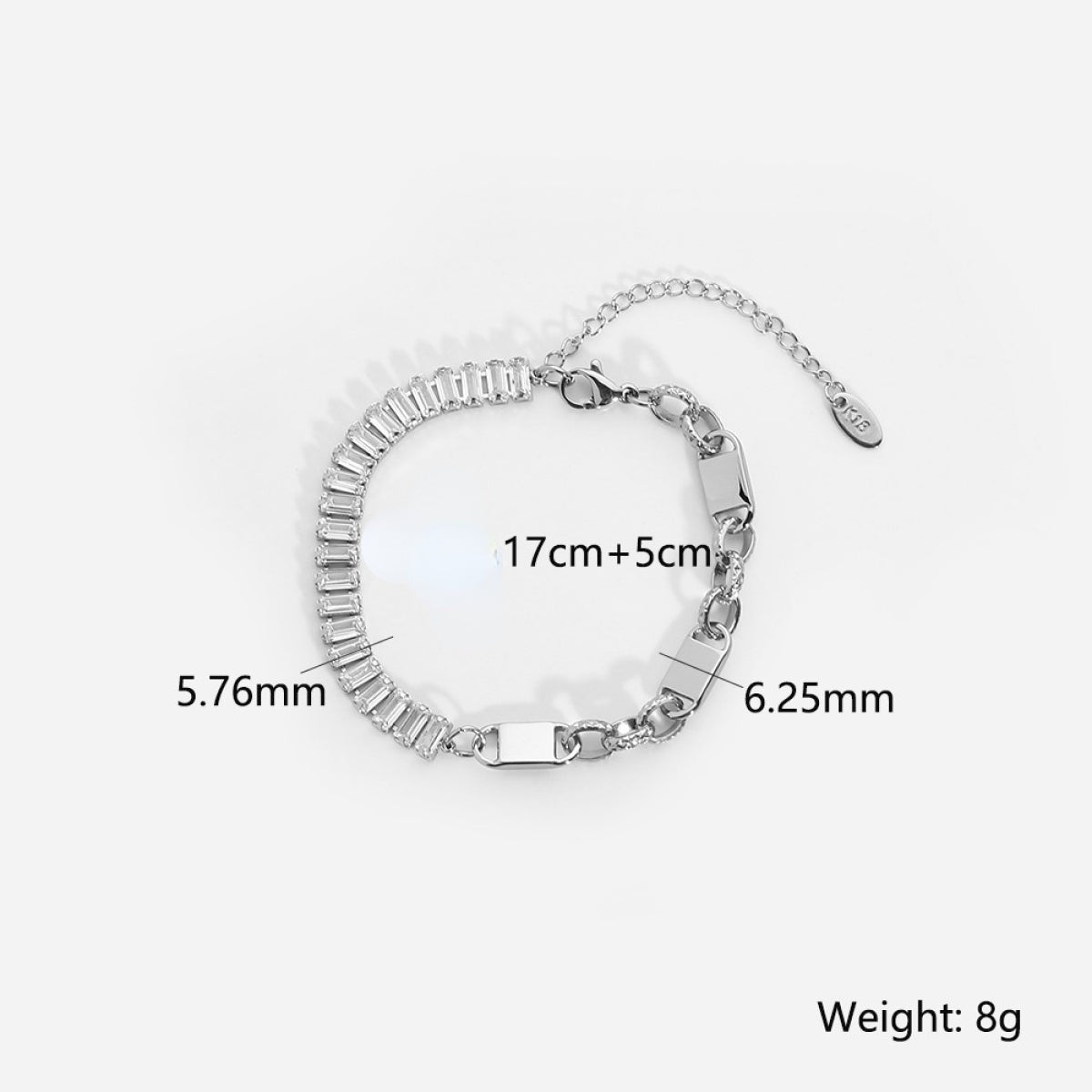 Bling Zircon Chain Splicing Lock Bracelet