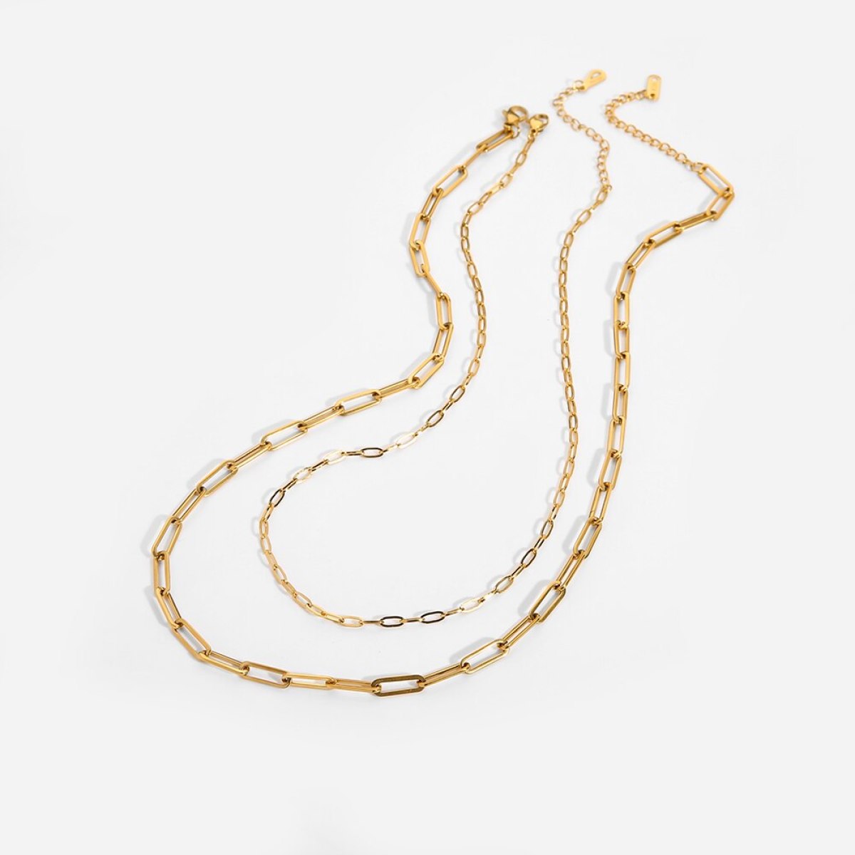 Oval Chain Double Layered Necklace