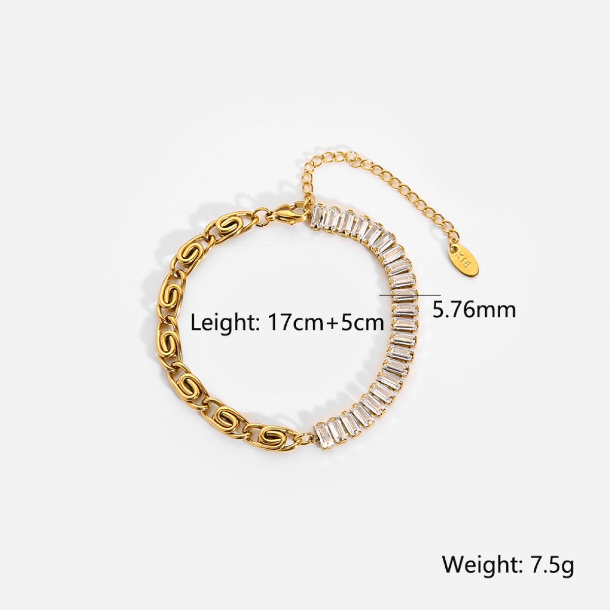 Zirconia Chain Splicing Bracelet