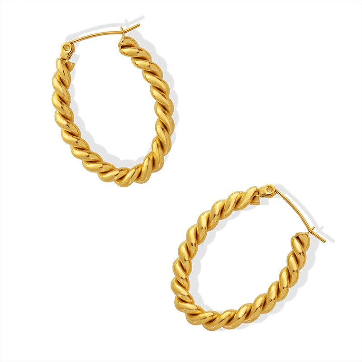 Stylish U Shaped Twisted Earring Hoop For Women