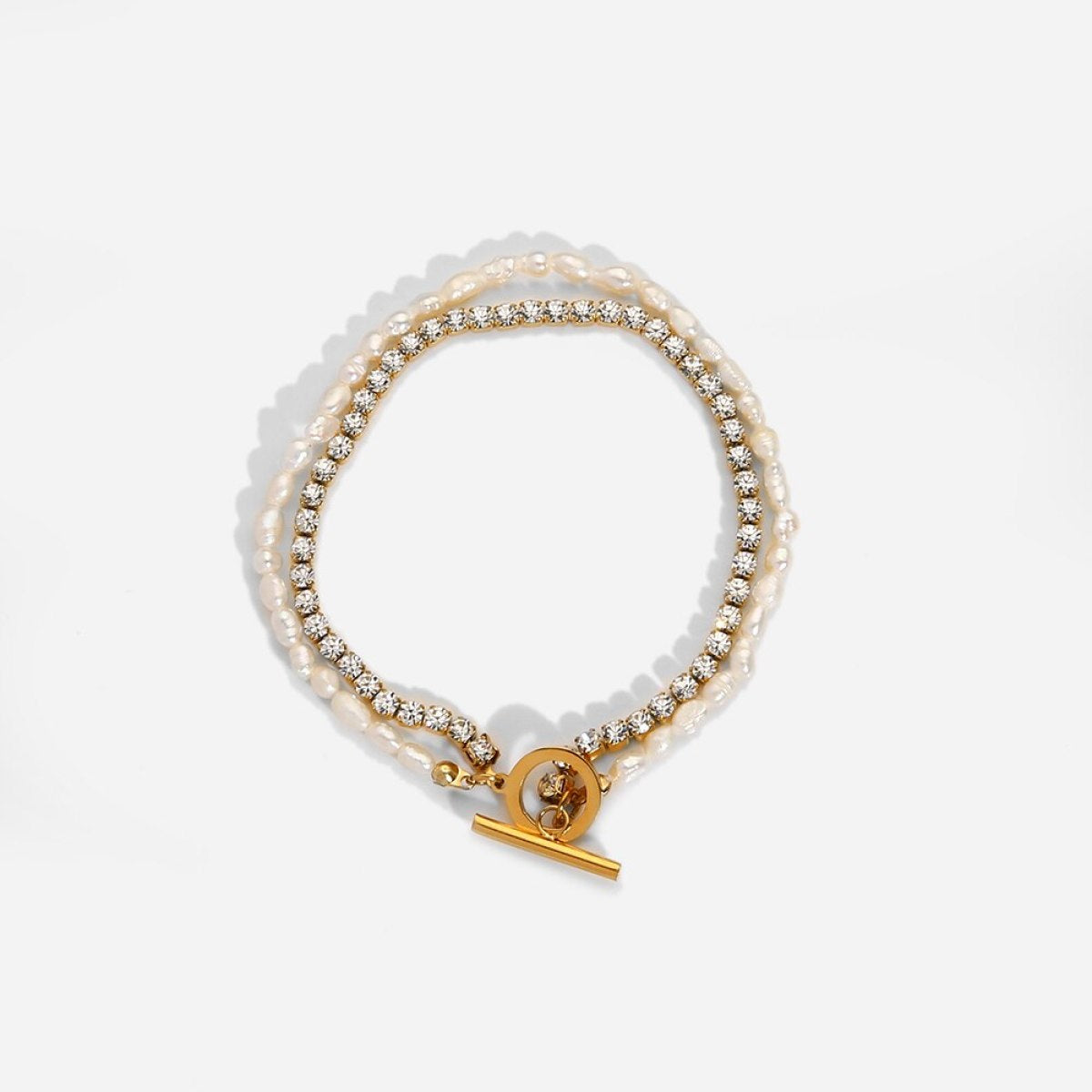 Double Chain Pearl Zirconia Bracelets