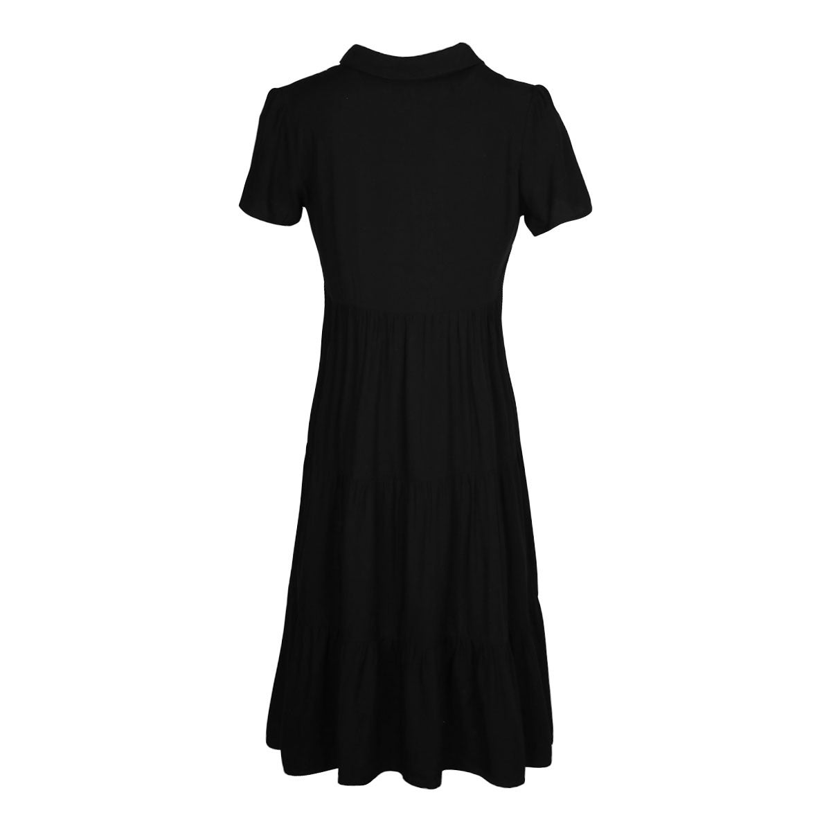 Notched Neck Single-Breasted Dress