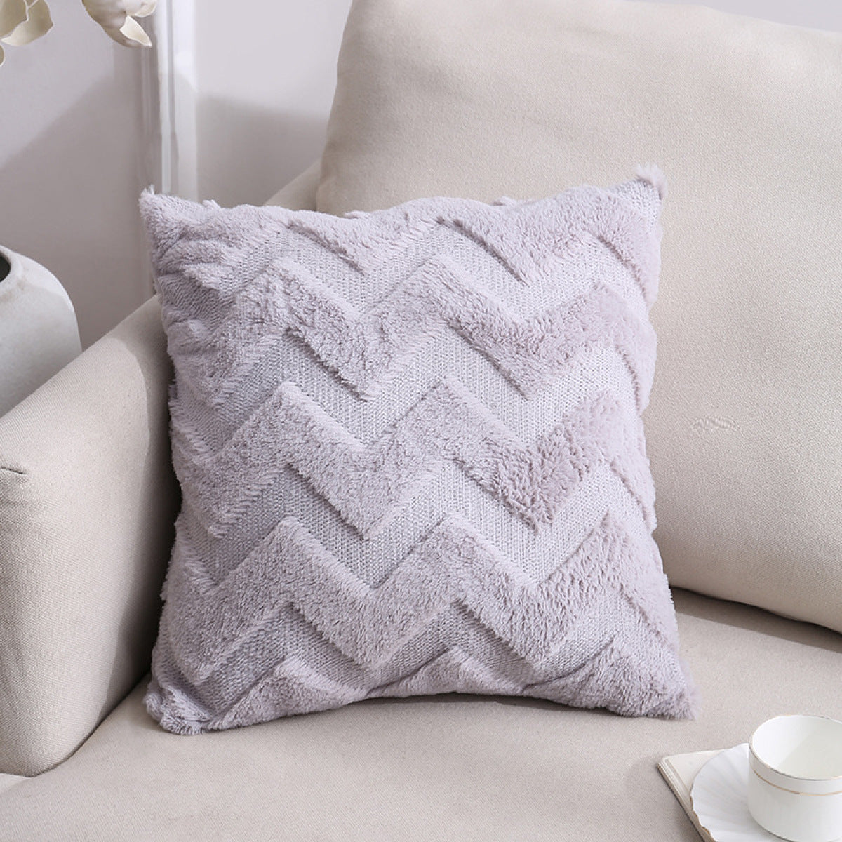 Plush Geometric Pillowcases Without Filler