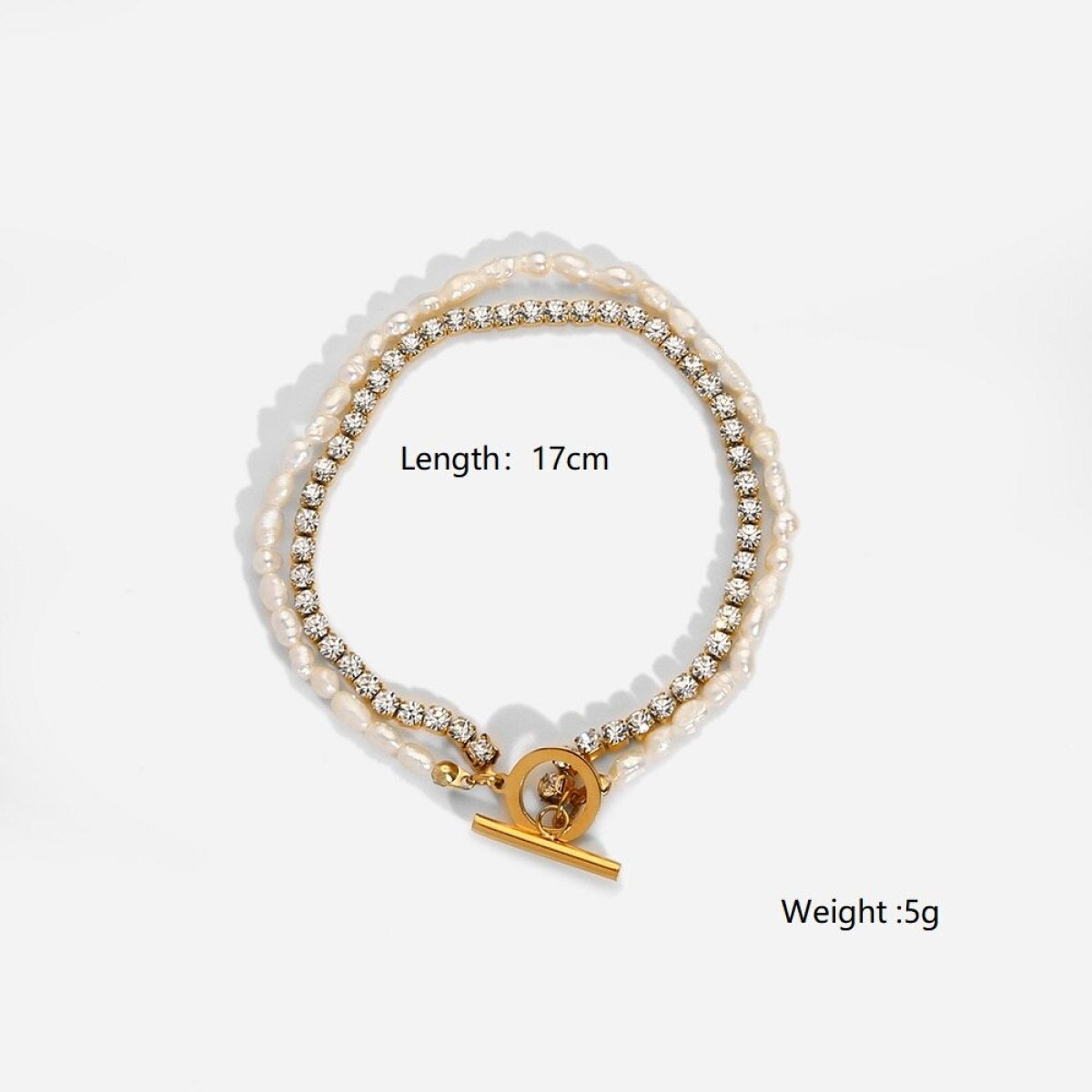 Double Chain Pearl Zirconia Bracelets