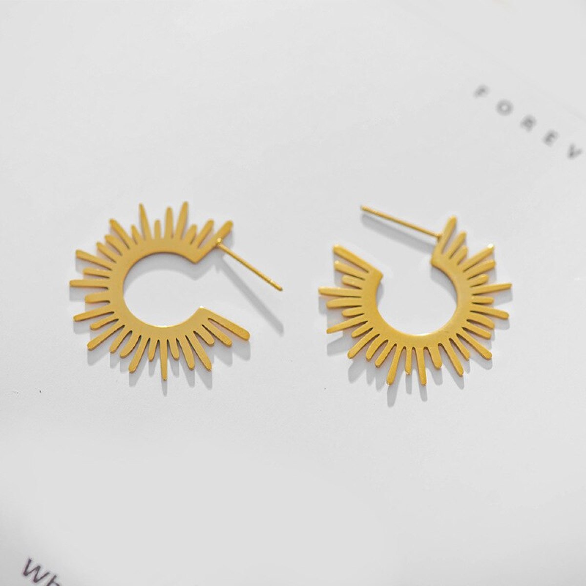 Stainless Steel U Shaped Sun Stud Earrings