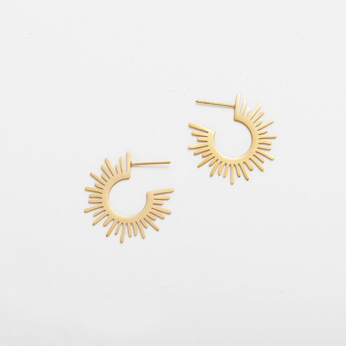 Stainless Steel U Shaped Sun Stud Earrings