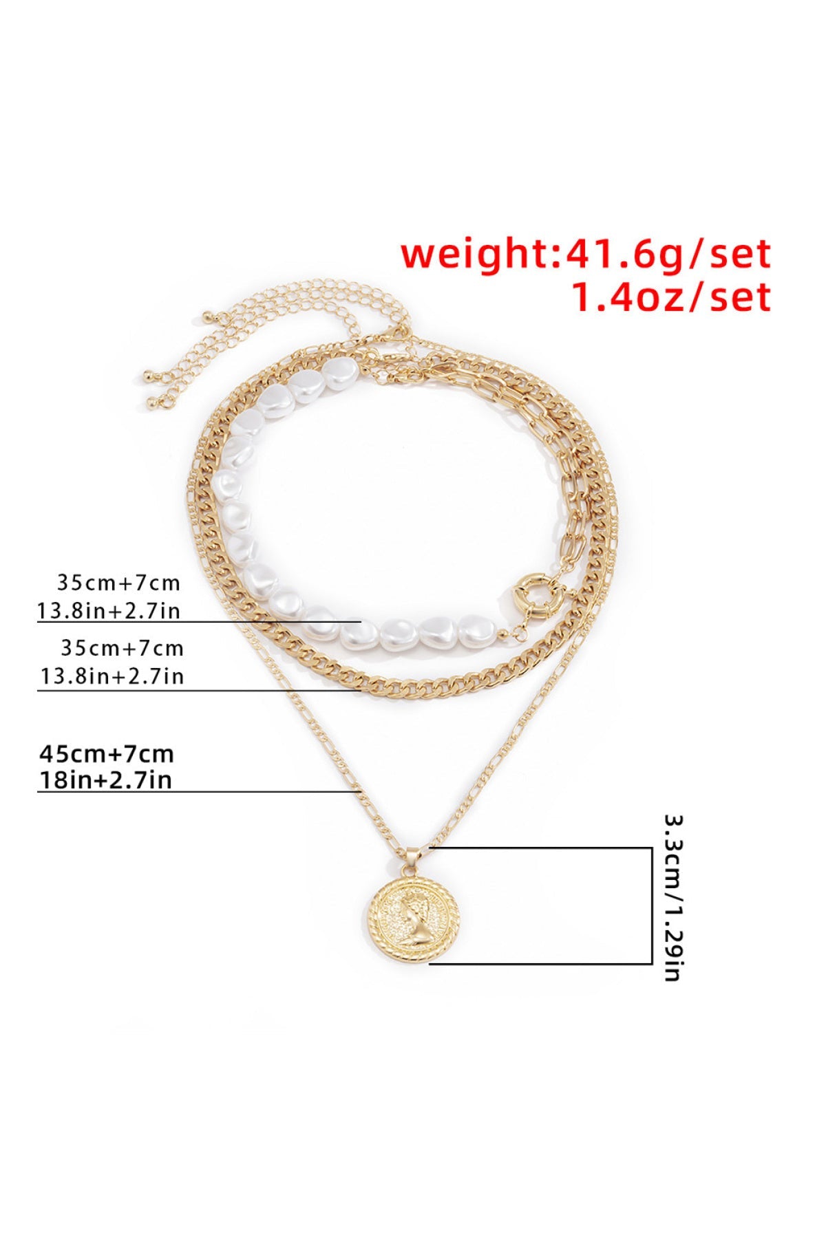 Clavicle Chain Plastic Pearl Multi-Layered Pendant Necklace