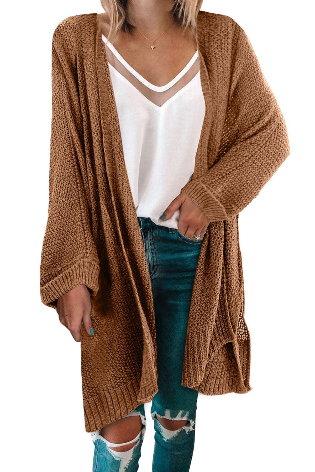 Brown Knit Cardigan