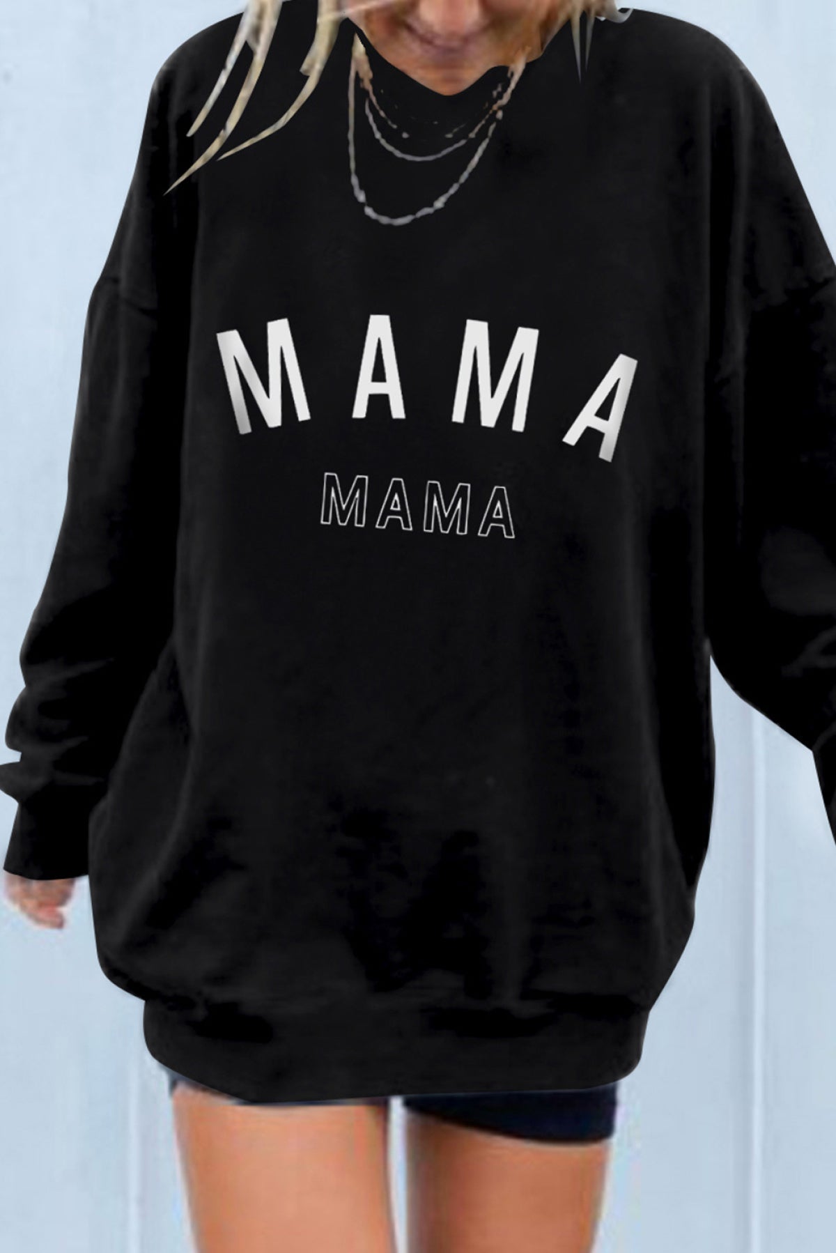 Round Neck Drop Shoulder Oversized Sweatshirt