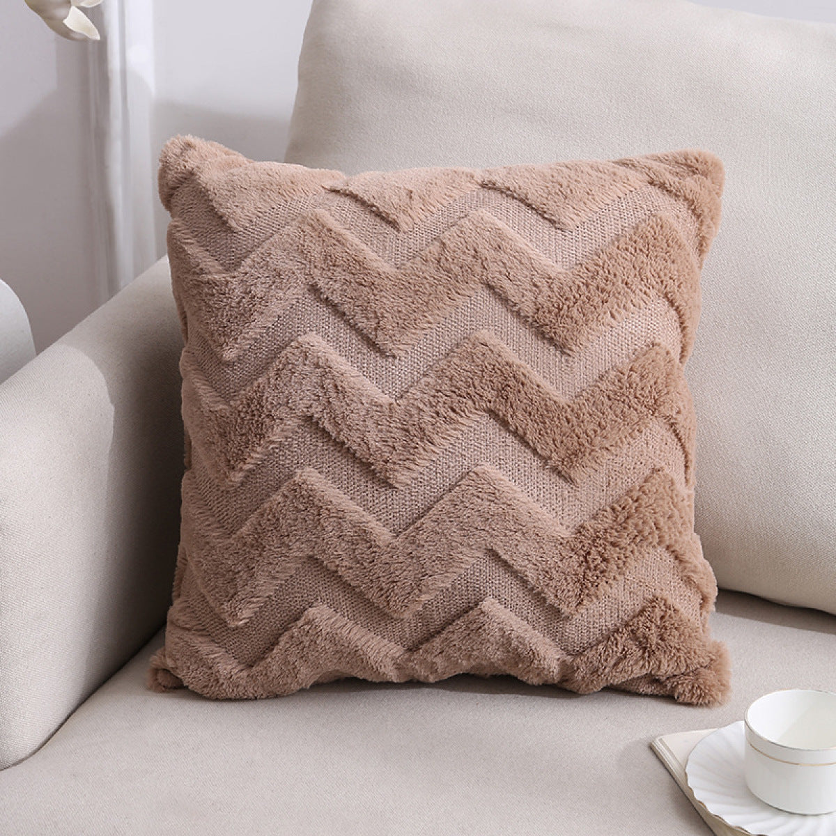 Plush Geometric Pillowcases Without Filler