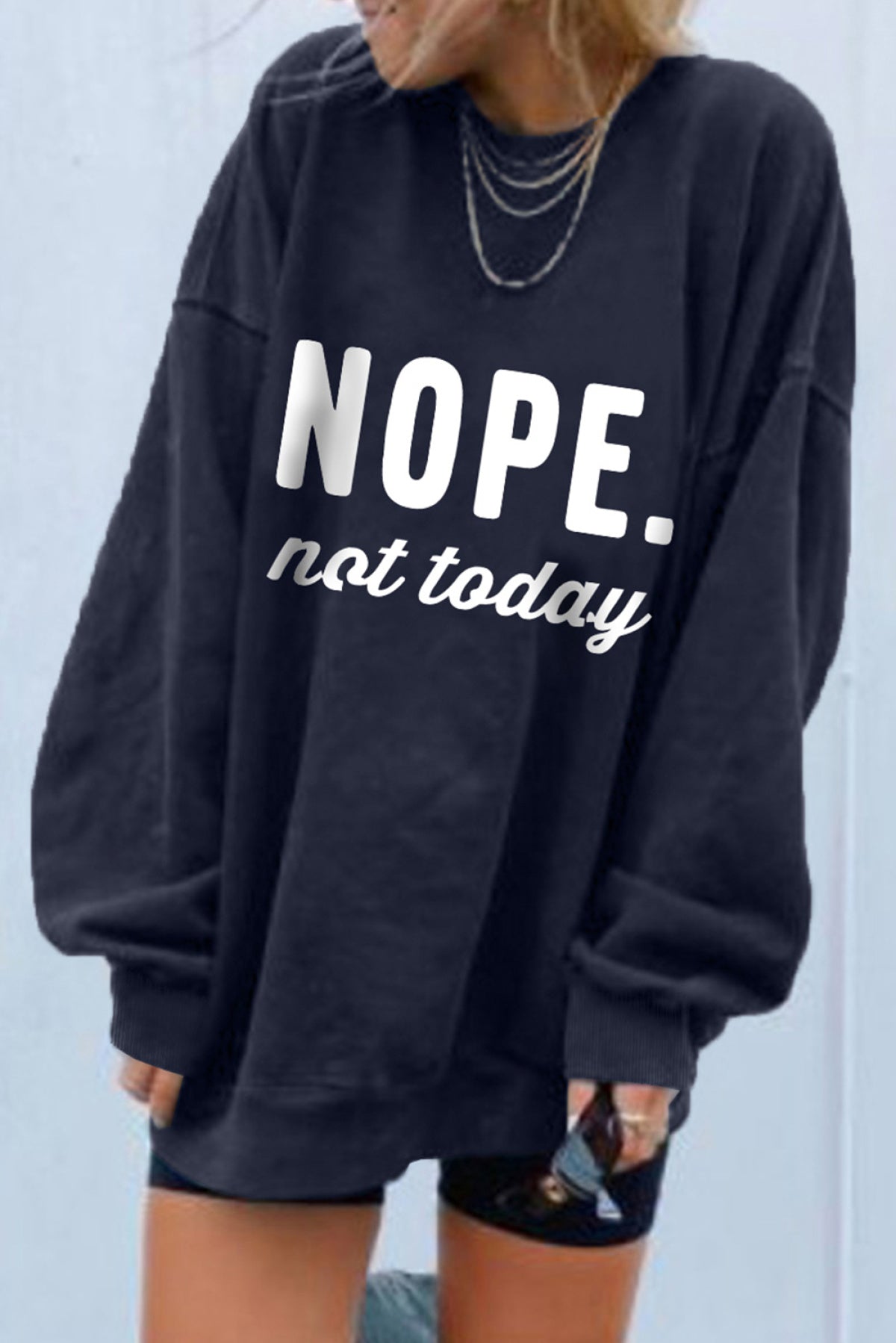 Round Neck Drop Shoulder Oversized Sweatshirt