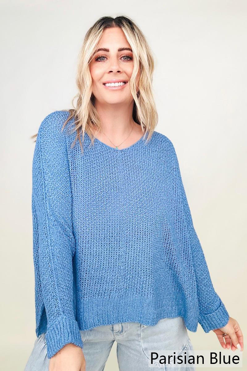 Petal Dew Round Neck Light Knit Sweater