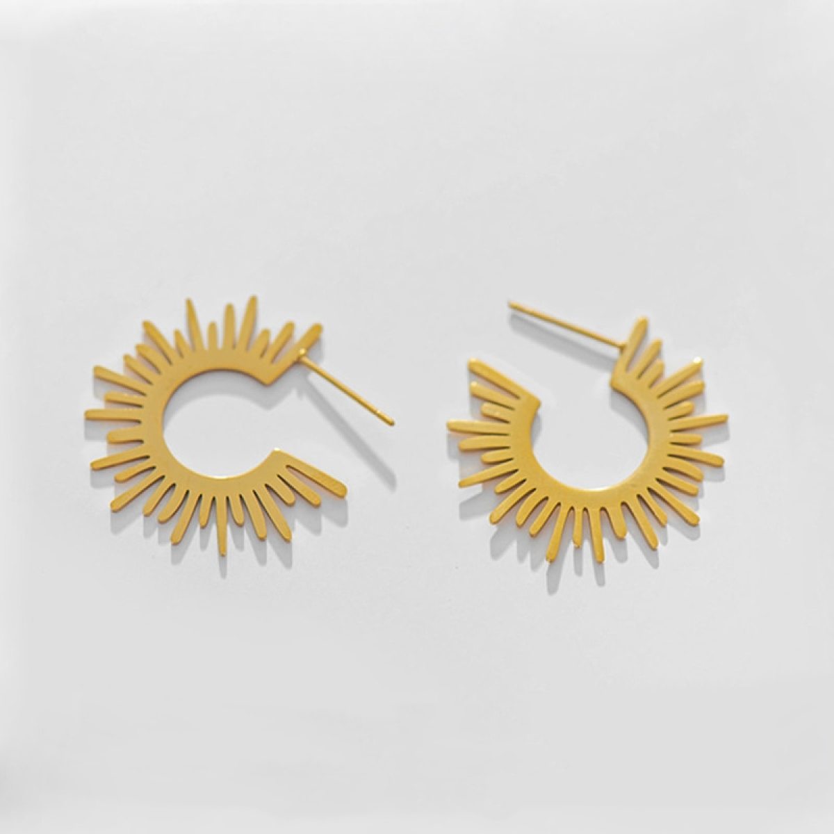 Stainless Steel U Shaped Sun Stud Earrings