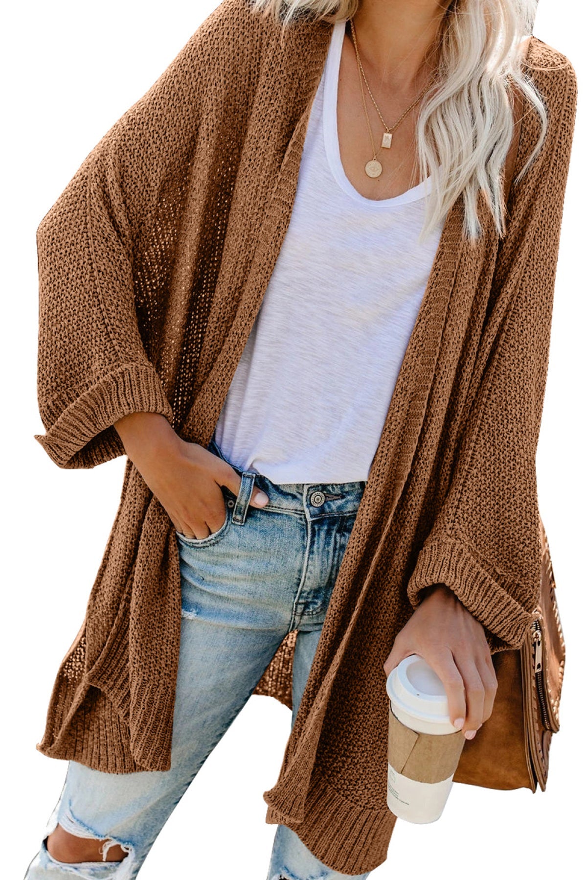 Brown Knit Cardigan