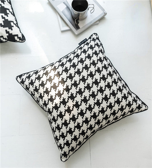 Cotton Houndstooth Cushion Pillowcase without Filler