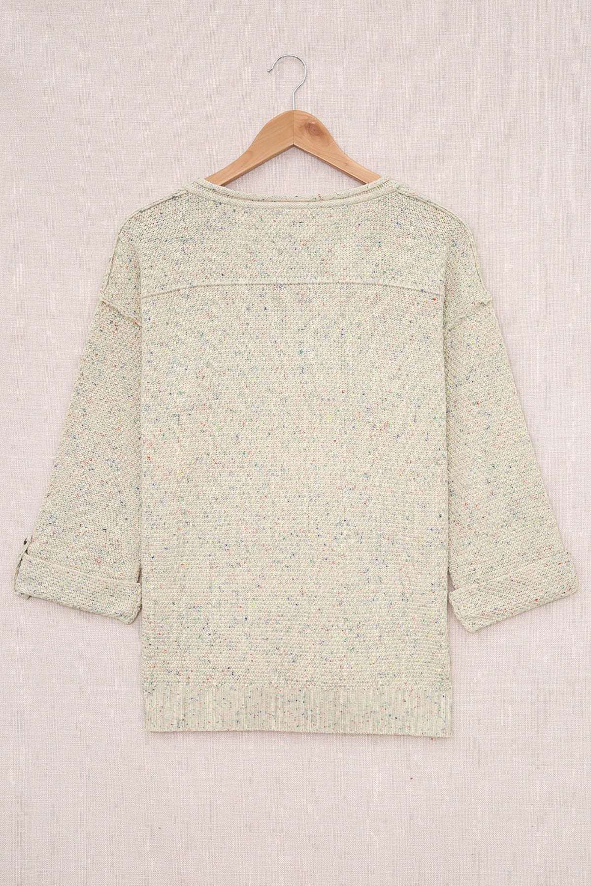 Buttoned Drop Shoulder Knitted Sweater