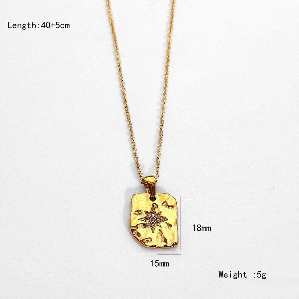 Geometric Zircon Stone Starburst Pendant Necklace