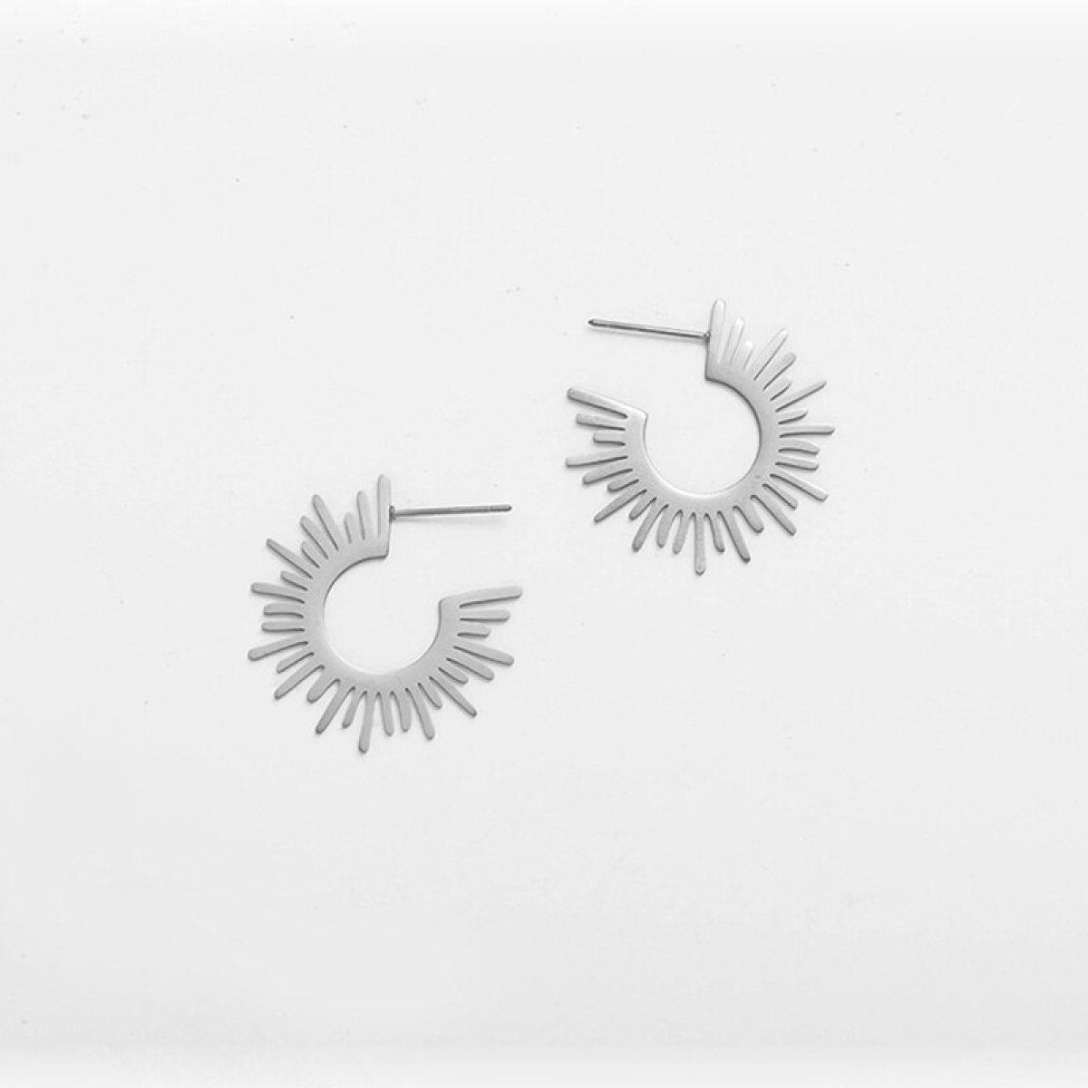 Stainless Steel U Shaped Sun Stud Earrings