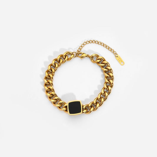 Black Emanel Square Bracelets