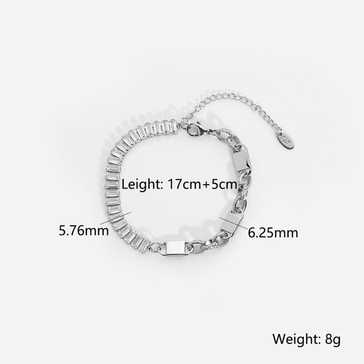 Bling Zircon Chain Splicing Lock Bracelet