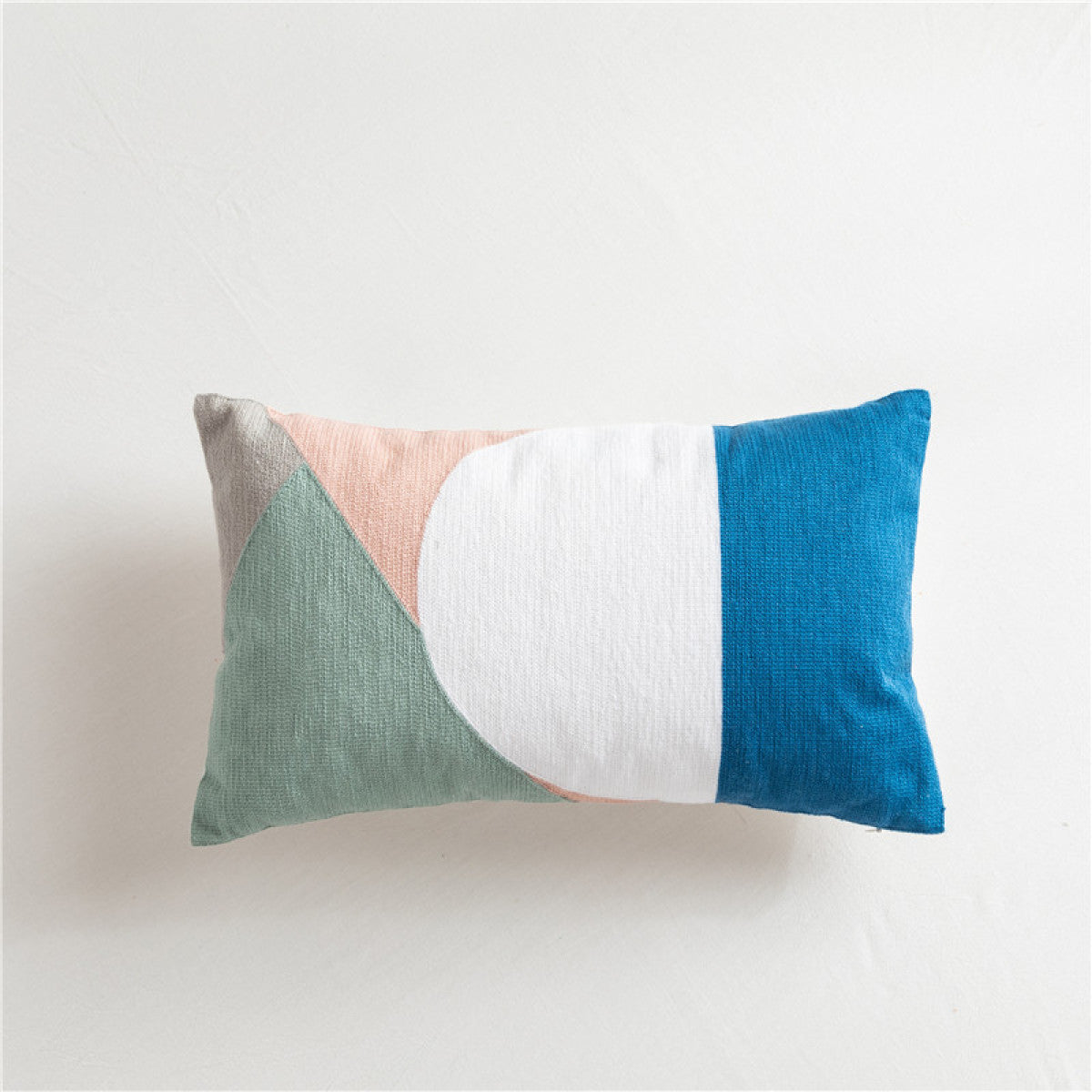 Colorful Geometric Embroidery Cushion Pillowcase Without Filler