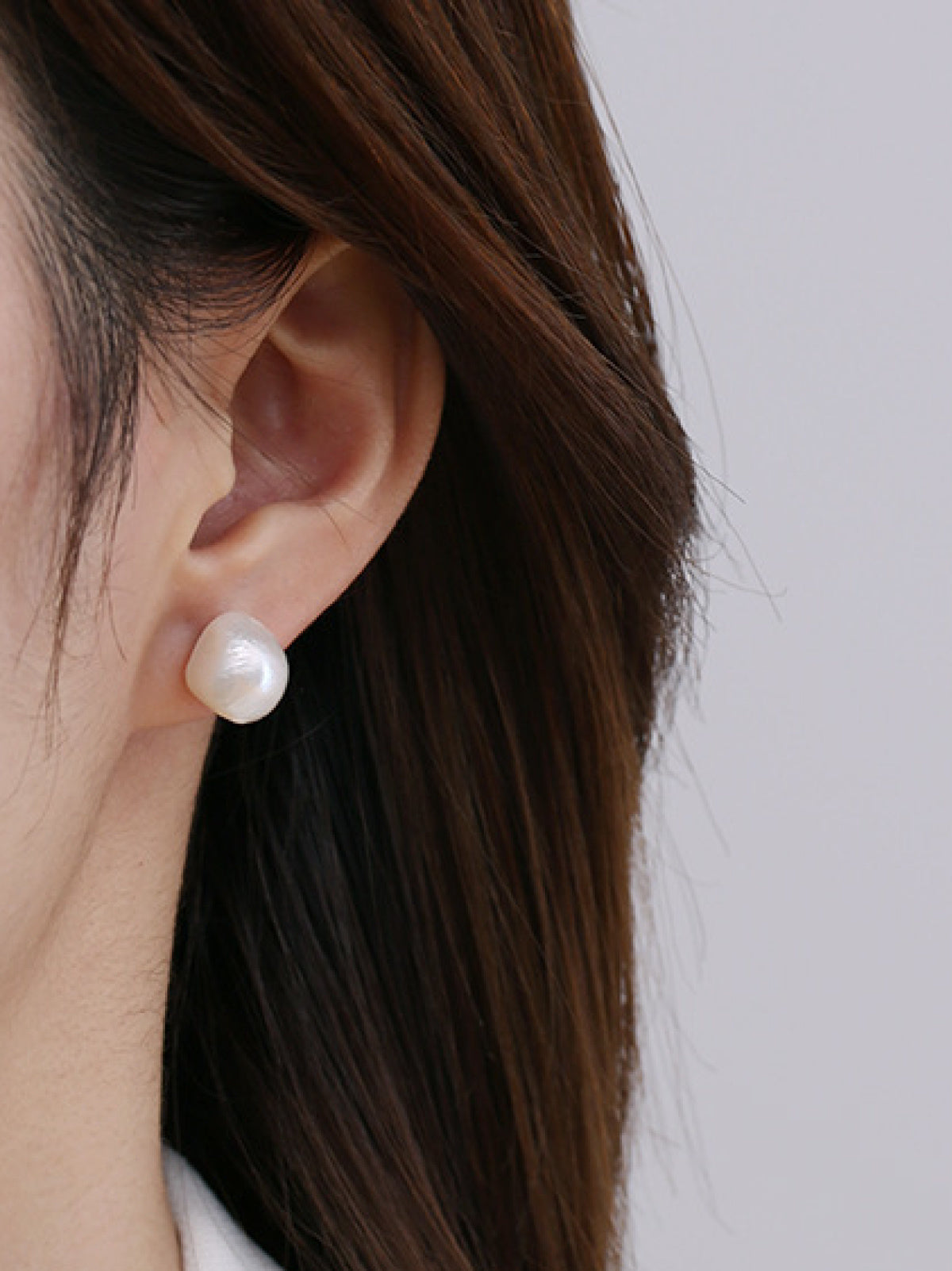 Women Baroque Shaped Natural Pearl Earrings